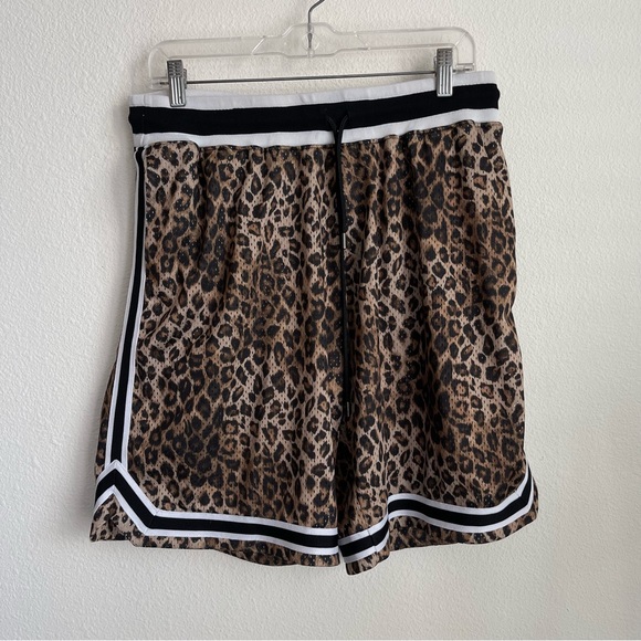 John Elliott Game Cheetah Print Track Basketball Shorts